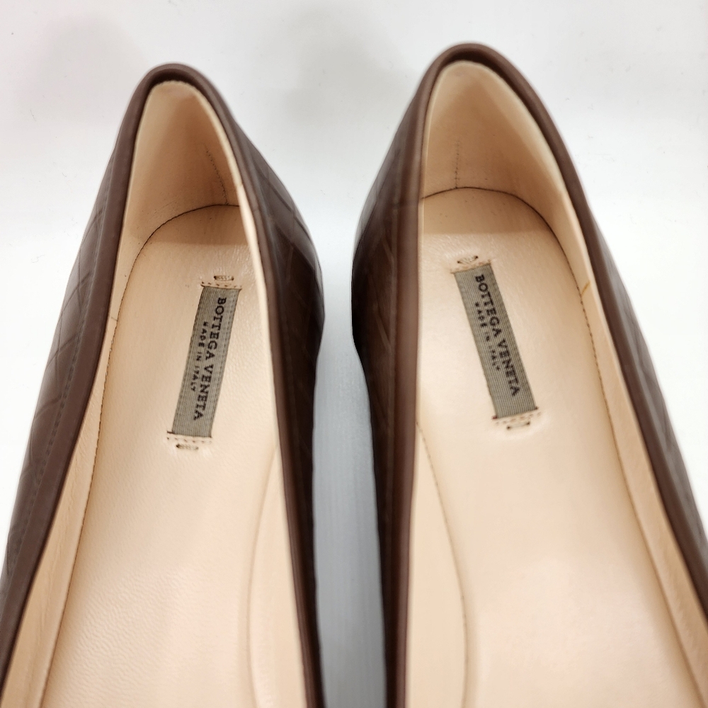 Bottega Veneta Brown Quilted Leather Flats Size 38 – Unused with Box - Picture 12 of 12